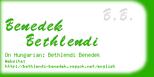 benedek bethlendi business card